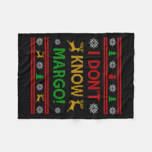 I Don't Know-margo Ugly Sweater Funny Christmas Fo Fleece Deken (Voorkant (Horizontaal))