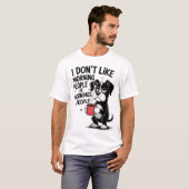 I Don't Like Morning People Coffee Grumpy Dog T-shirt (Voorkant volledig)