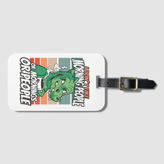 I don't like morning people or mornings or people bagagelabel (Voorkant (horizontaal))