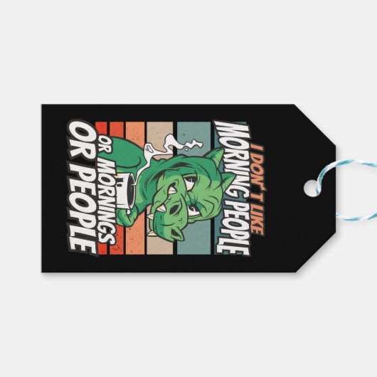 I don't like morning people or mornings or people cadeaulabel (Voorkant (Horizontaal))