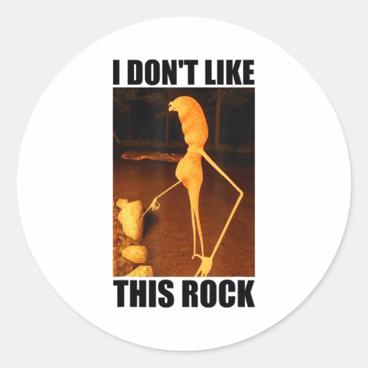 I Don't Like This Rock Funny Marcus The Worm Meme  Ronde Sticker (Voorkant)