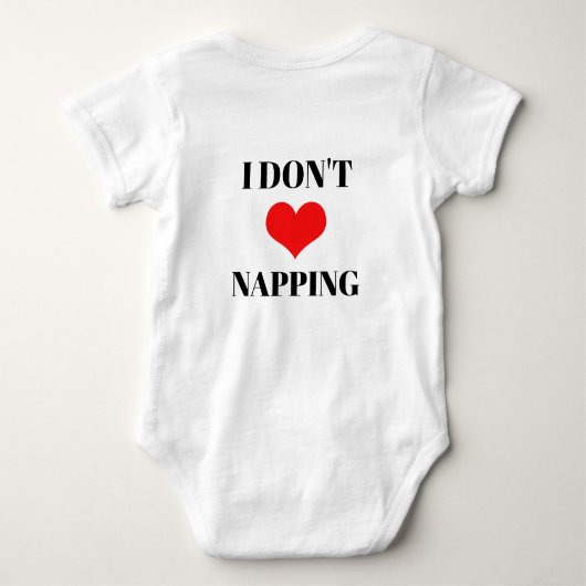I Don't Love Napping Red Heart Valentines Day Fun  Romper (Achterkant)