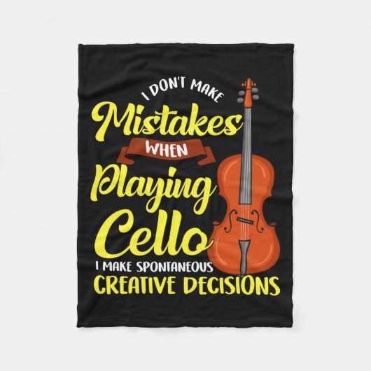 I Dont Make Mistakes When Playing Cello Fleece Deken (Voorkant)