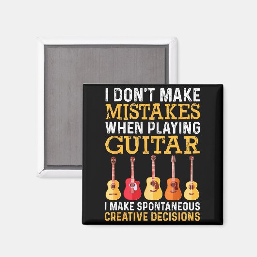I Don't Make Mistakes When Playing Guitar Funny Gu Magneet (Voorkant / Achterkant)
