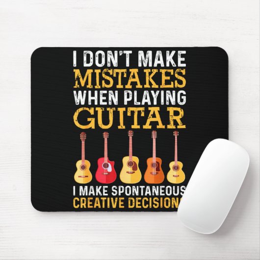 I Don't Make Mistakes When Playing Guitar Funny Gu Muismat (Met muis)