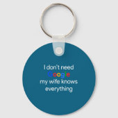 I Don't Need Google, My Wife Knows Everything Funn Sleutelhanger (Voorkant)