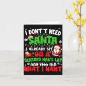 I Don't Need Santa I Already Sit On A Bearded Man' Kaart (Gele Bloem)
