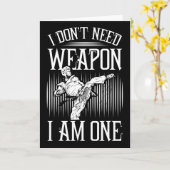 I Don't Need Weapon, I Am One -karate Taekwondo Ma Kaart (Gele Bloem)
