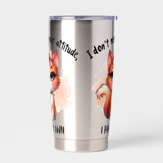 I Don't Need Your Attitude Funny Cat Lover Gift  Geïsoleerde Drinkbeker (Links)