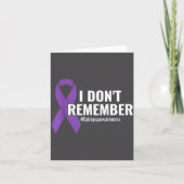 I Don't Remember Purple Ribbon Elepsy Awareness  Kaart (Voorkant)