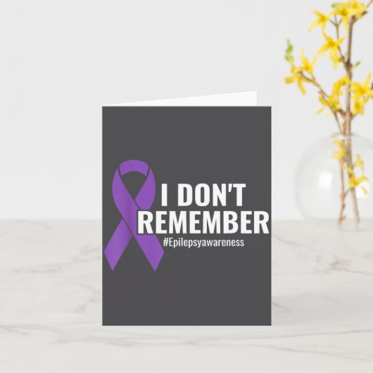 I Don't Remember Purple Ribbon Elepsy Awareness  Kaart (Gele Bloem)