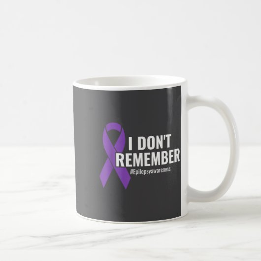 I Don't Remember Purple Ribbon Elepsy Awareness Koffiemok (Rechts)