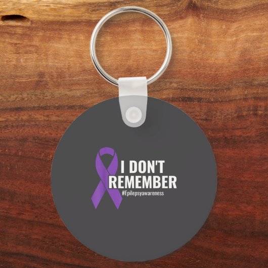 I Don't Remember Purple Ribbon Elepsy Awareness Sleutelhanger (Voorkant)