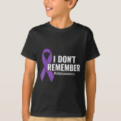 I Don't Remember Purple Ribbon Elepsy Awareness  T-shirt (Voorkant)