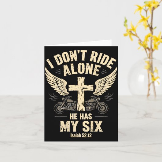 I Don't Ride Alone He Has My Six (on Back) Kaart (Gele Bloem)