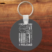 I Don't Run I Reload - Usa Flag Pro Guns Ar15 Funn Sleutelhanger (Voorkant)