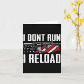 I Dont Run I Reload Usa Flag Pro Guns Funny Gun  Kaart (Gele Bloem)
