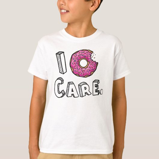 I Donut Care Bitten Roze Donut T-shirt (Voorkant)
