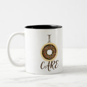 I DONUT CARE Bruine Chocolade Sprinkle Chique Mode Tweekleurige Koffiemok (Links)