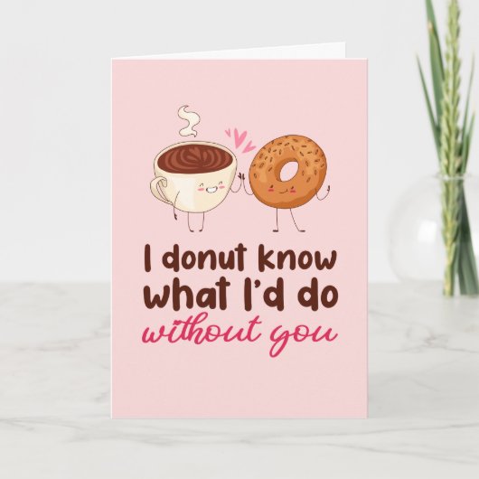 I Donut Know Food Pun Funny Valentijnsdag Feestdagen Kaart (Voorkant)