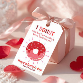 I Donut Know How Lucky Valentine Gift Tag Cadeaulabel