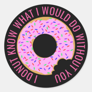 I Donut Know Ronde Sticker