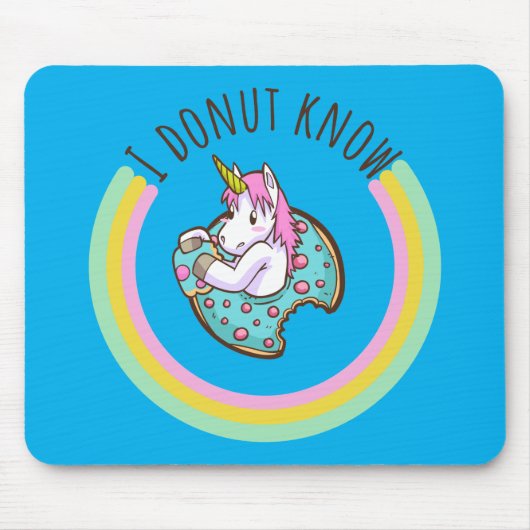 I Donut Know | Unicorn Muismat (Voorkant)