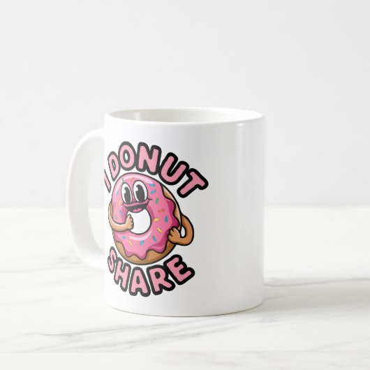 I Donut Share Funny Coffee Mok voor koffieliefhebb (Voorkant links)