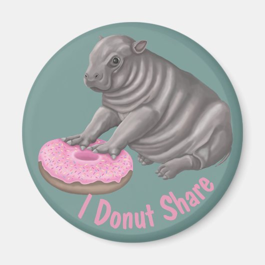 I Donut Share Hippo Magneet (Voorkant)