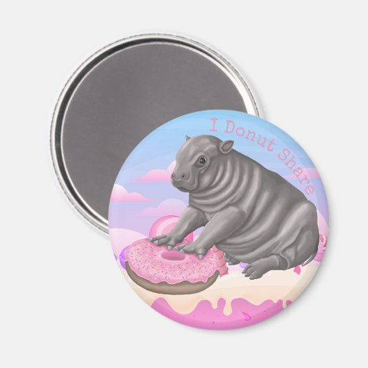 I Donut Share Hippo Magneet (Voorkant / Achterkant)