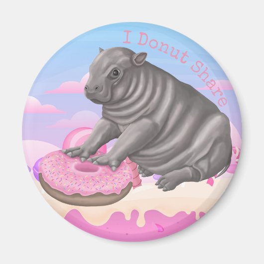 I Donut Share Hippo Magneet (Voorkant)