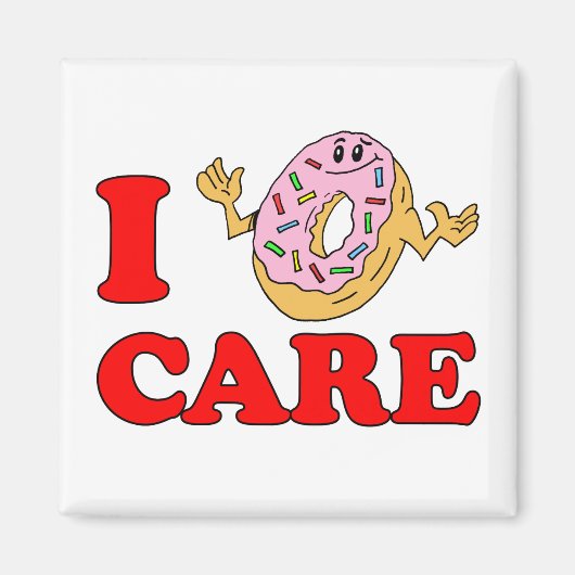 I Doughnut (Do Not) Care Cartoon Magneet (Voorkant)