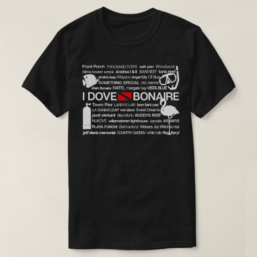 I Dove Bonaire Scuba Diving T-shirt (Design voorkant)