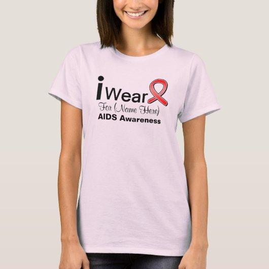  I Draag AIDS Ribbon T-shirt (Voorkant)