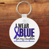 I Draag Blauwe Dochter Reumatoïde artritis RA Sleutelhanger (Voorkant)