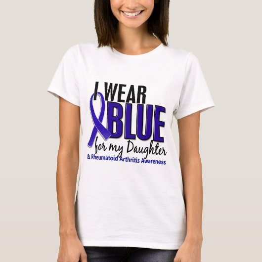 I Draag Blauwe Dochter Reumatoïde artritis RA T-shirt (Voorkant)