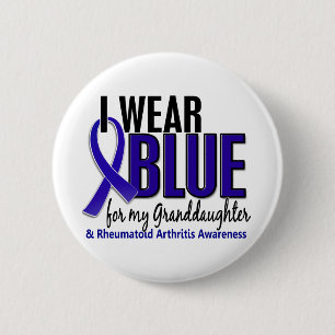 I Draag Blauwe kleindochter 10 Reumatoïde artriti Ronde Button 5,7 Cm