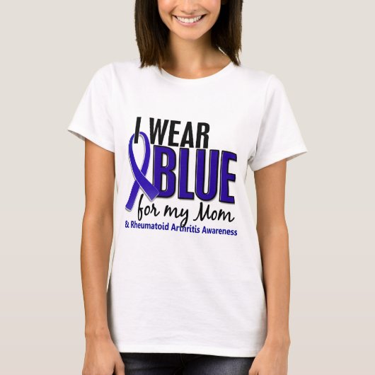 I Draag Blue Ma Rheumatoïde artritis RA T-shirt (Voorkant)