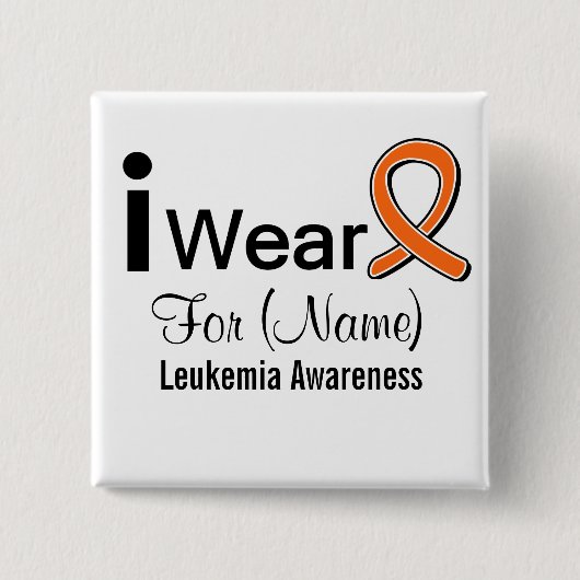  I Draag een leukemiecribbon Vierkante Button 5,1 Cm (Voorkant)