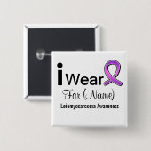 I Draag een lintje van het Leiomyosarcoma Vierkante Button 5,1 Cm (Voorkant /achterkant)