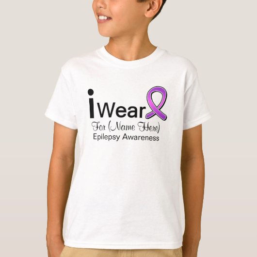 I Draag Epilepsy Ribbon T-shirt (Voorkant)