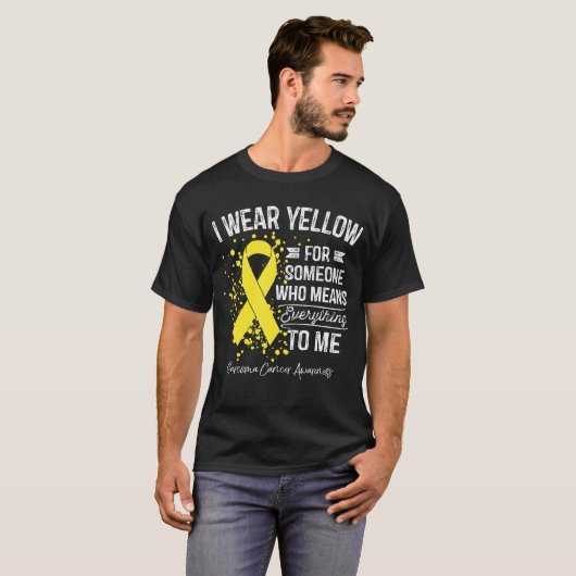 I Draag gele sinaasappelribbon T-shirt (Voorkant volledig)