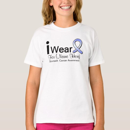 I Draag het lintje voor maagkanker T-shirt (Voorkant)
