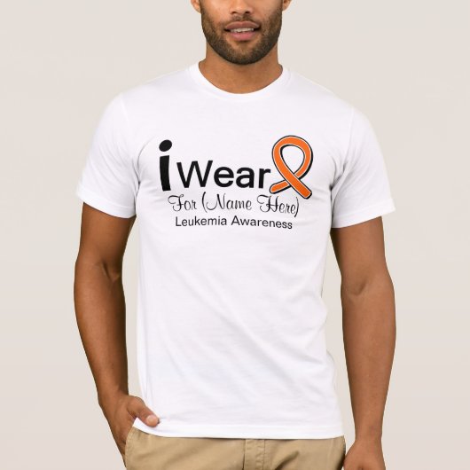  I Draag leukemiecribbon T-shirt (Voorkant)