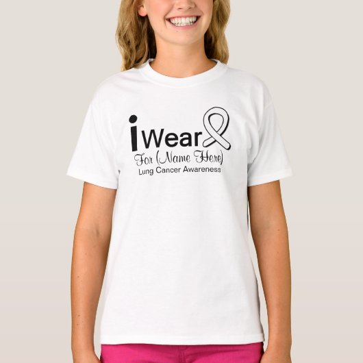  I Draag Lung Cancer Ribbon T-shirt (Voorkant)