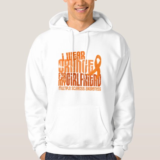 I Draag Oranje Vriendin 6.4 MS Multiple Sclerosis Hoodie (Voorkant)