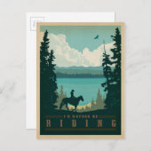 I d'Rather be Riding Briefkaart (Voorkant / Achterkant)