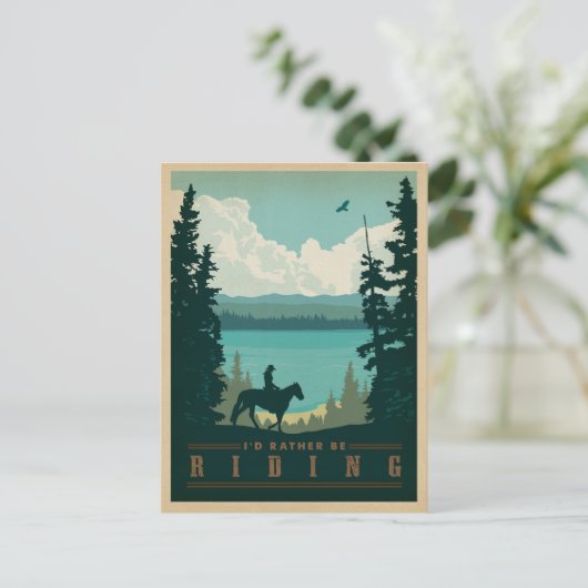 I d'Rather be Riding Briefkaart (Staand voorkant)