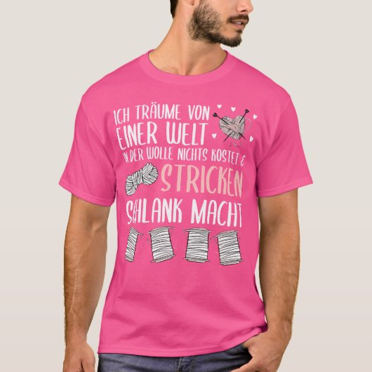 I Dream Of A World In Knitting Slim T-shirt (Voorkant)