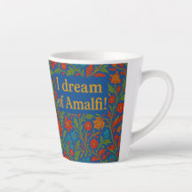 "I DREAM OF AMALFI" LATTE MOK" Bloemen koffiekopje